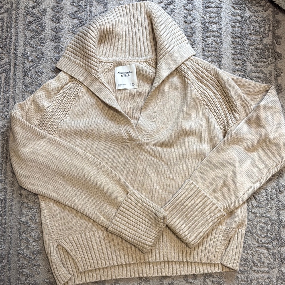 Abercrombie & Fitch Cream Cowl Neck Sweater